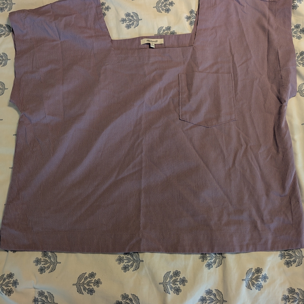 Madewell Lavender Striped Blouse